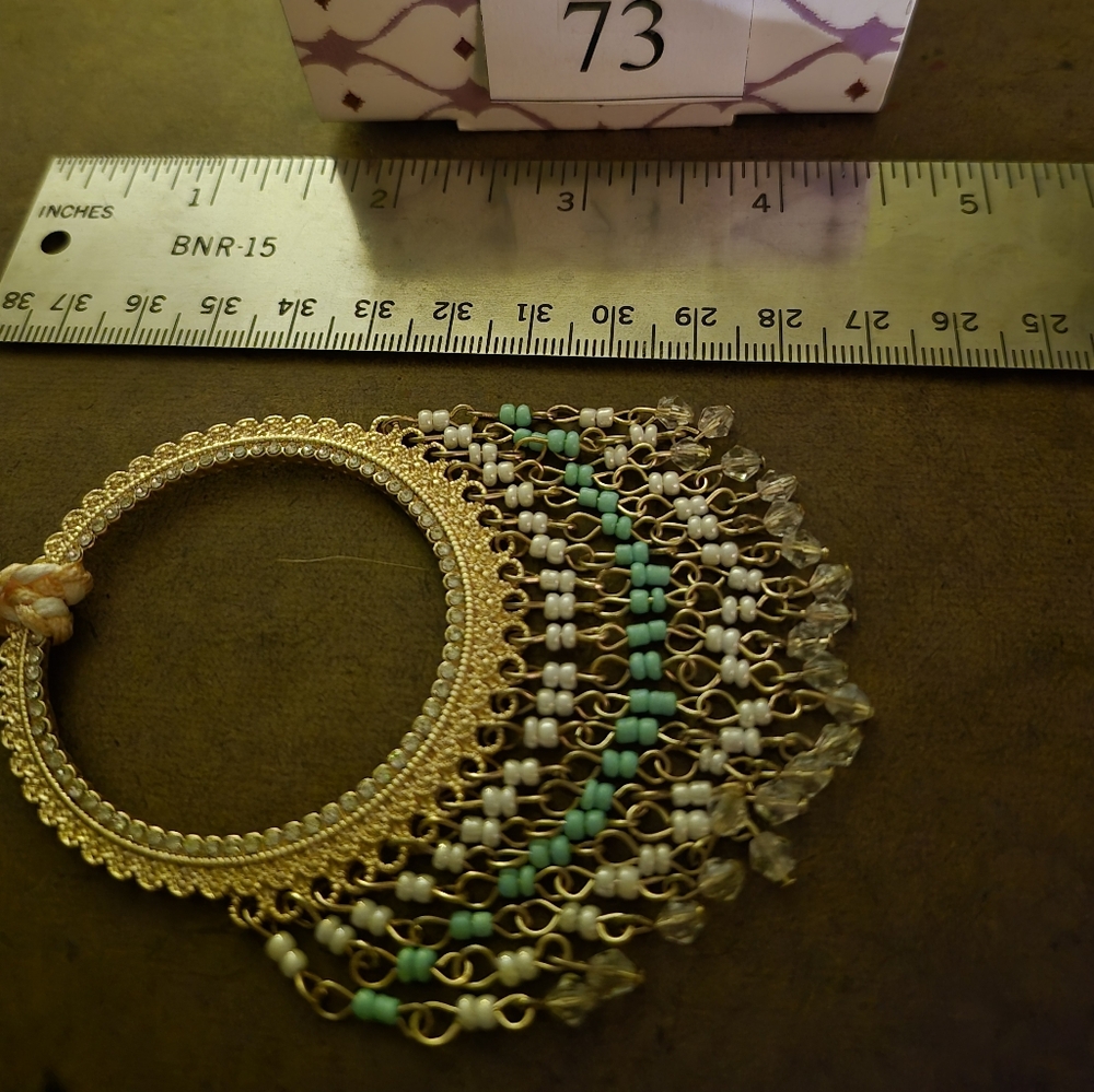 New Plunder Elegant Gold and Turquoise Beaded Bracelet
